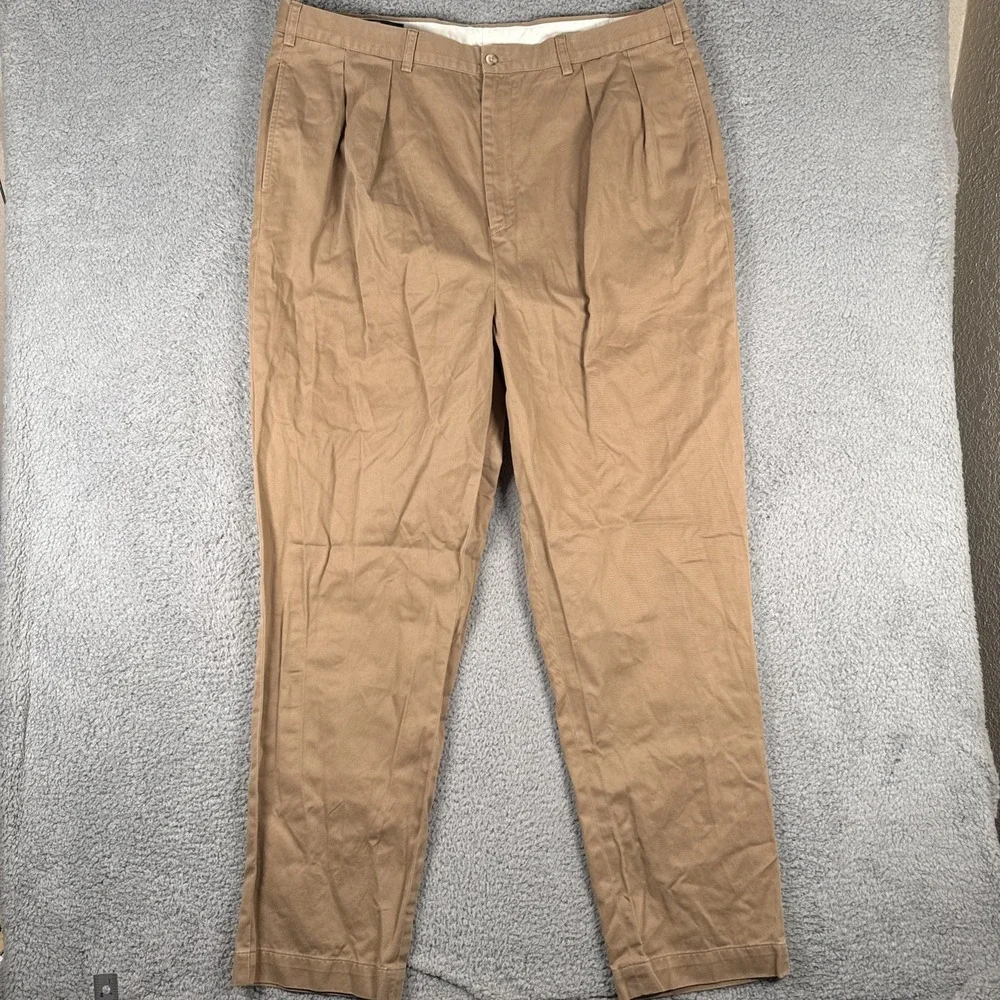 VTG Polo Ralph Lauren Big Andrew Pant Mens 44Bx34 (42x34) Brown Double Pleated